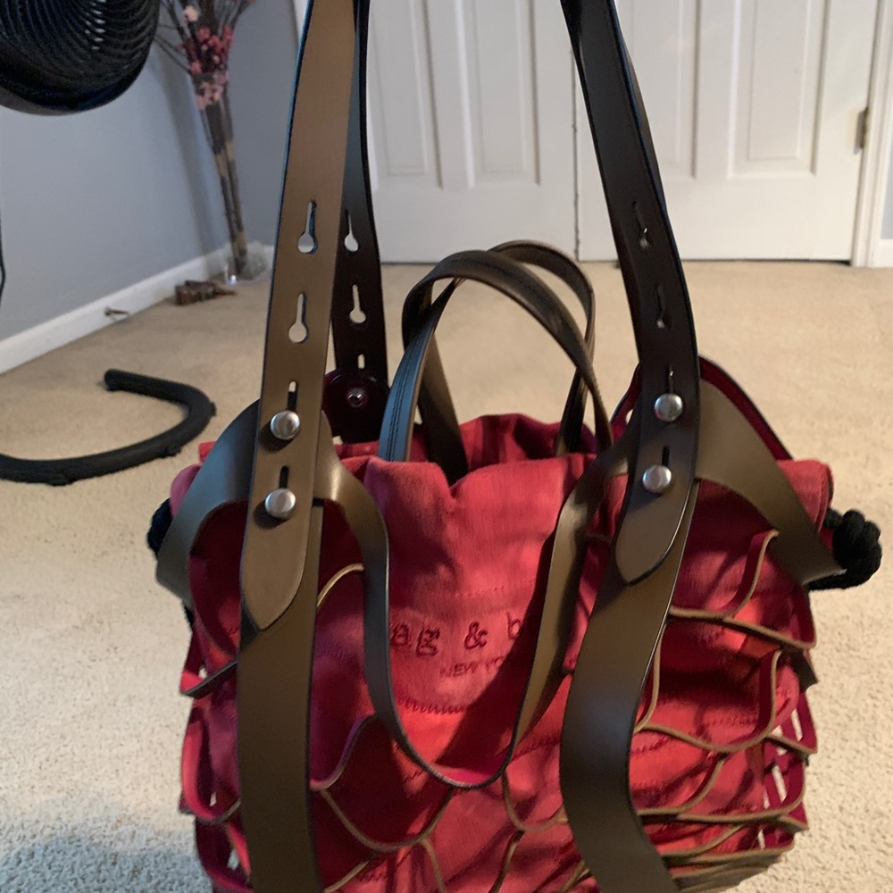 Rag and bone pink suede shoulder bag